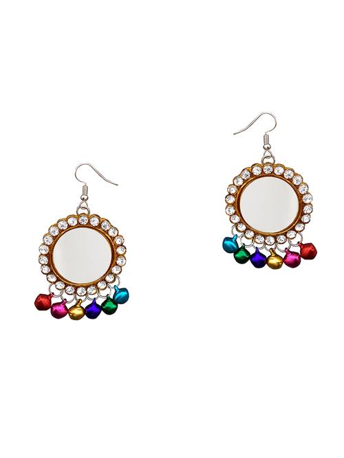 multi colored gold plated drop earrings - 14515759 - Very Small Image - 1