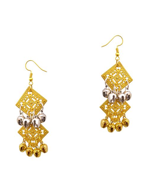 gold brass drop earrings - 14515761 - Standard Image - 1