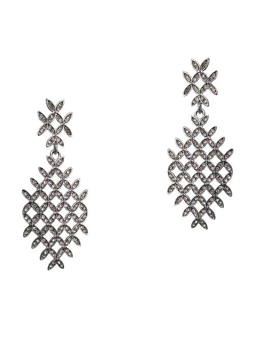 silver metal drop earrings - 14515763 - Very Small Image - 1