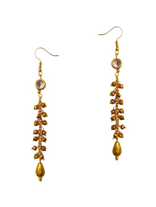 gold metal drop earrings - 14515764 - Standard Image - 1