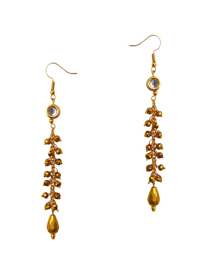 gold metal drop earrings - 14515764 - Zoom Image - 1