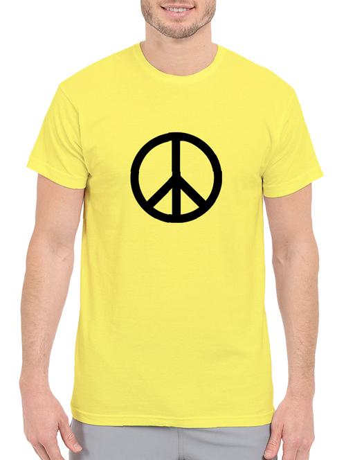 yellow cotton chest print tshirt - 14515826 - Standard Image - 1