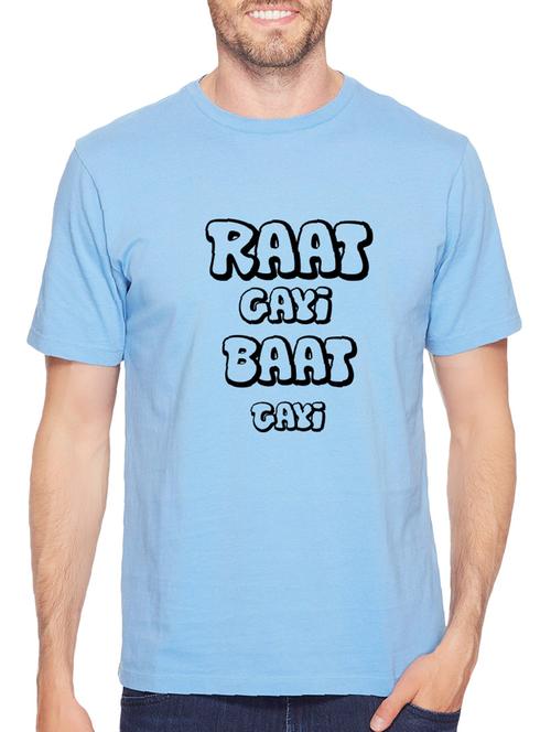 blue cotton chest print tshirt - 14515851 - Standard Image - 1