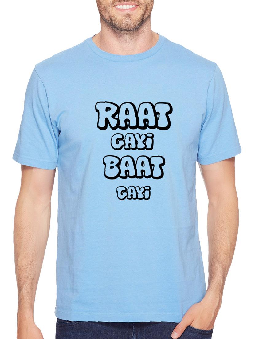 blue cotton chest print tshirt - 14515851 - Zoom Image - 1