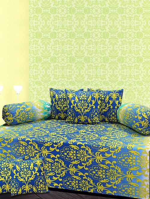 Cotton Printed 6 Pieces Diwan Set - 14515877 - Very Small Image - 1