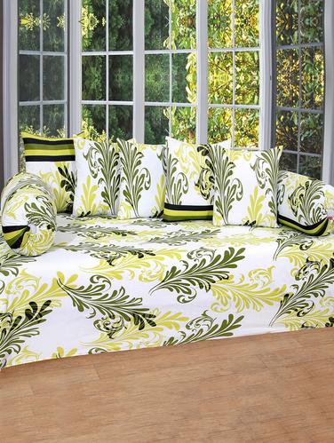 Cotton Printed 8 Pieces Diwan Set - 14515885 - Very Small Image - 1