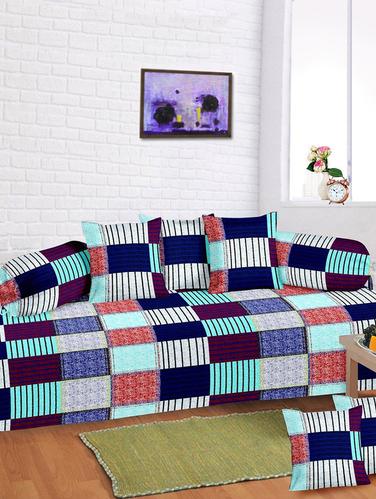 Cotton Printed 8 Pieces Diwan Set - 14515904 - Very Small Image - 1