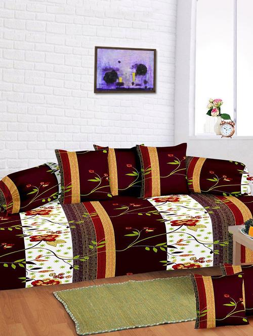 Cotton Printed 8 Pieces Diwan Set - 14515907 - Very Small Image - 1