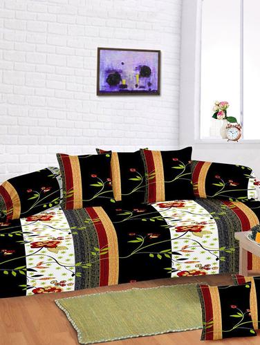 Cotton Printed 8 Pieces Diwan Set - 14515908 - Very Small Image - 1