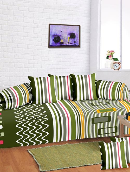 Cotton Printed 8 Pieces Diwan Set - 14515910 - Standard Image - 1