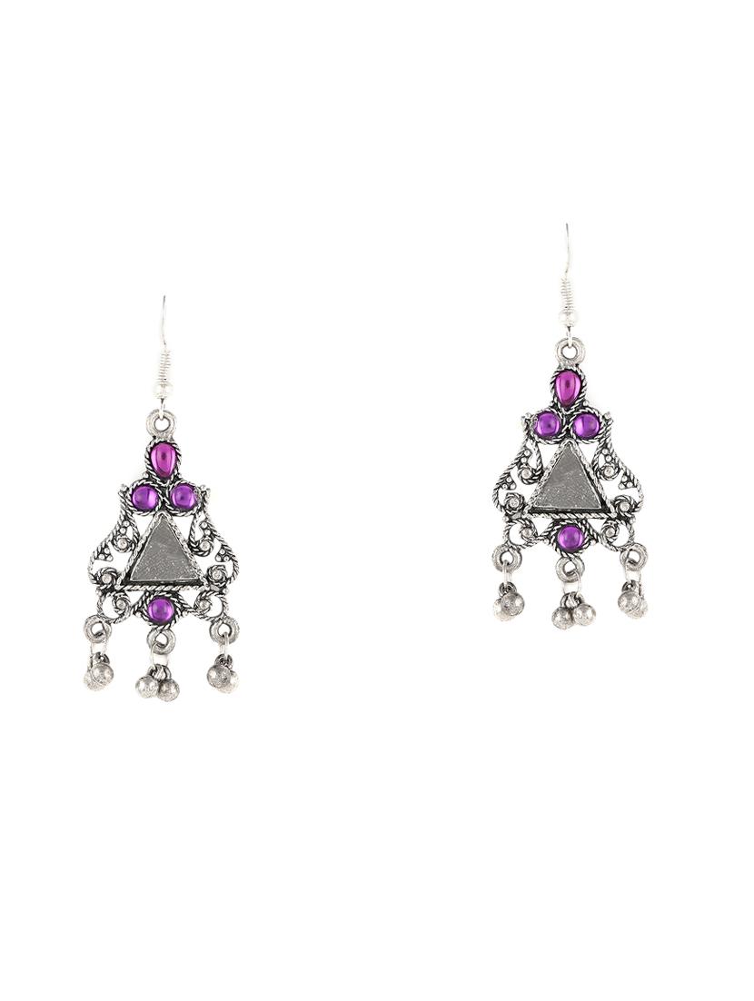 silver metal drop earrings - 14515951 - Zoom Image - 1