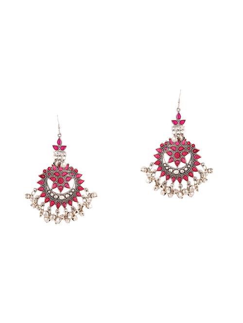 silver metal drop earrings - 14515954 - Standard Image - 1