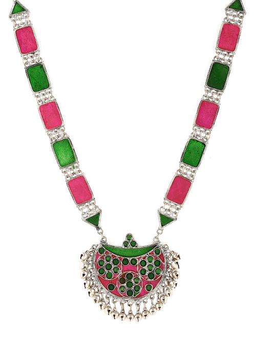 silver metal tribal necklace - 14515961 - Very Small Image - 1