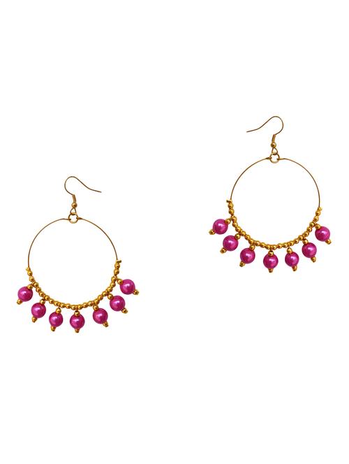 pink metal drop earrings - 14515981 - Standard Image - 1