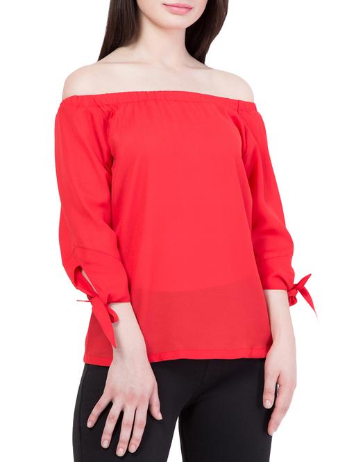 Red Off Shoulder tops - 14516329 - Standard Image - 1