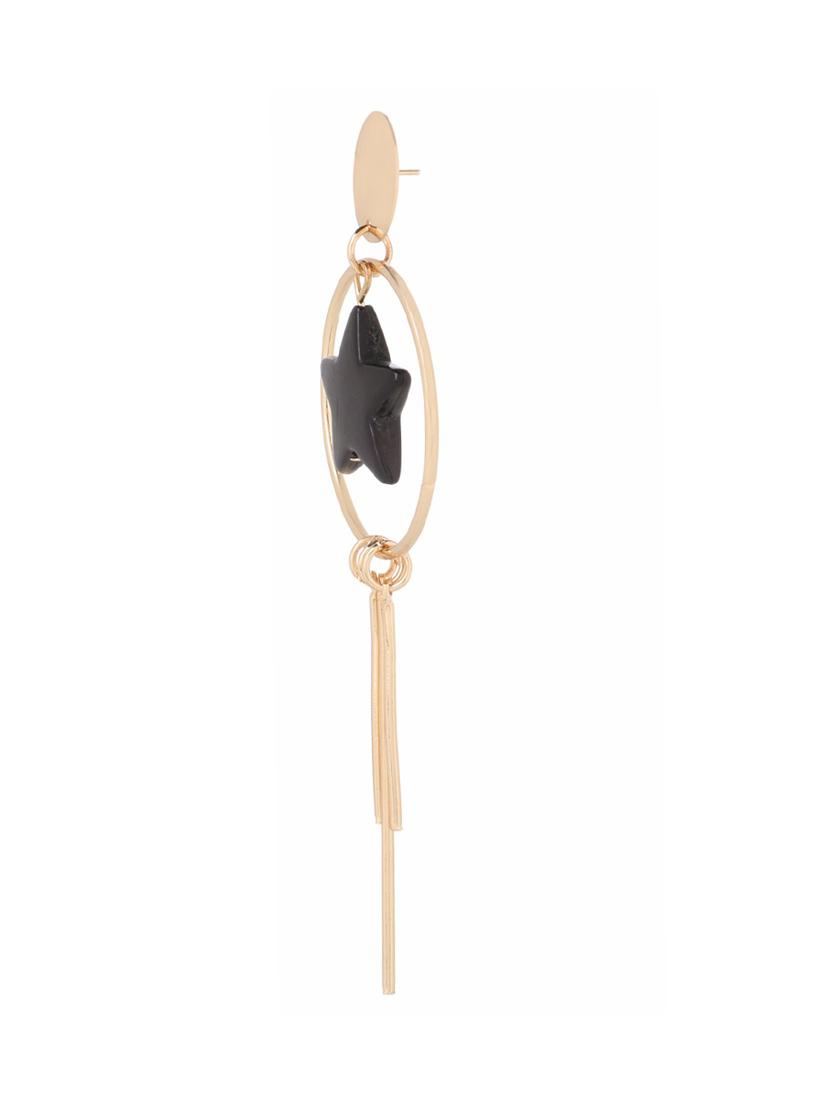 gold metal drop earrings - 14516370 - Zoom Image - 2