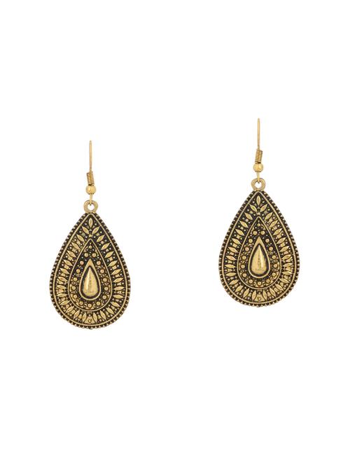 gold metal drop earrings - 14516395 - Very Small Image - 1