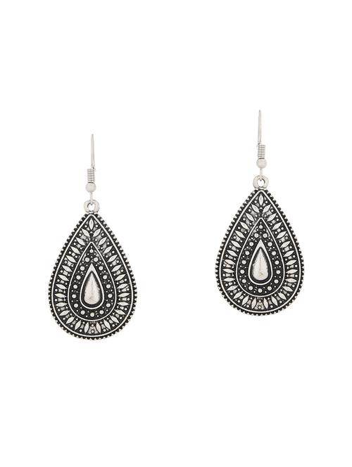 silver metal drop earrings - 14516396 - Very Small Image - 1