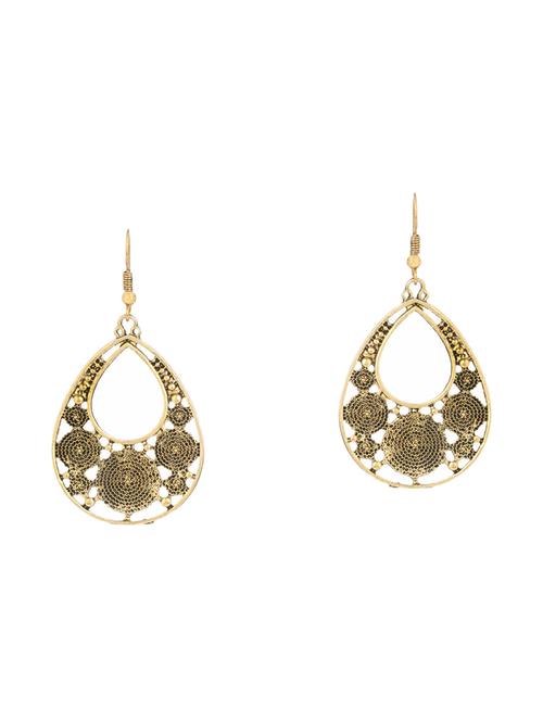 gold metal drop earrings - 14516399 - Standard Image - 1