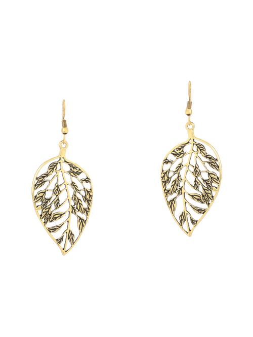 gold metal drop earrings - 14516405 - Standard Image - 1
