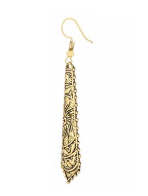 gold metal drop earrings - 14516407 - Standard Image - 2