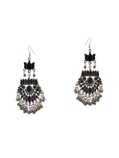 black metal chandballi earrings - 14516410 - Very Small Image - 1