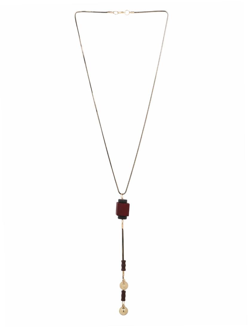 black metal long necklace - 14516419 - Zoom Image - 2