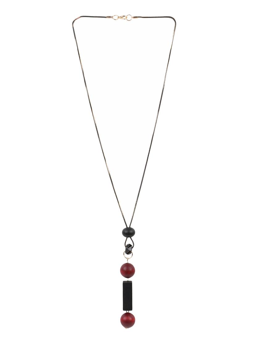 black metal long necklace - 14516421 - Zoom Image - 2