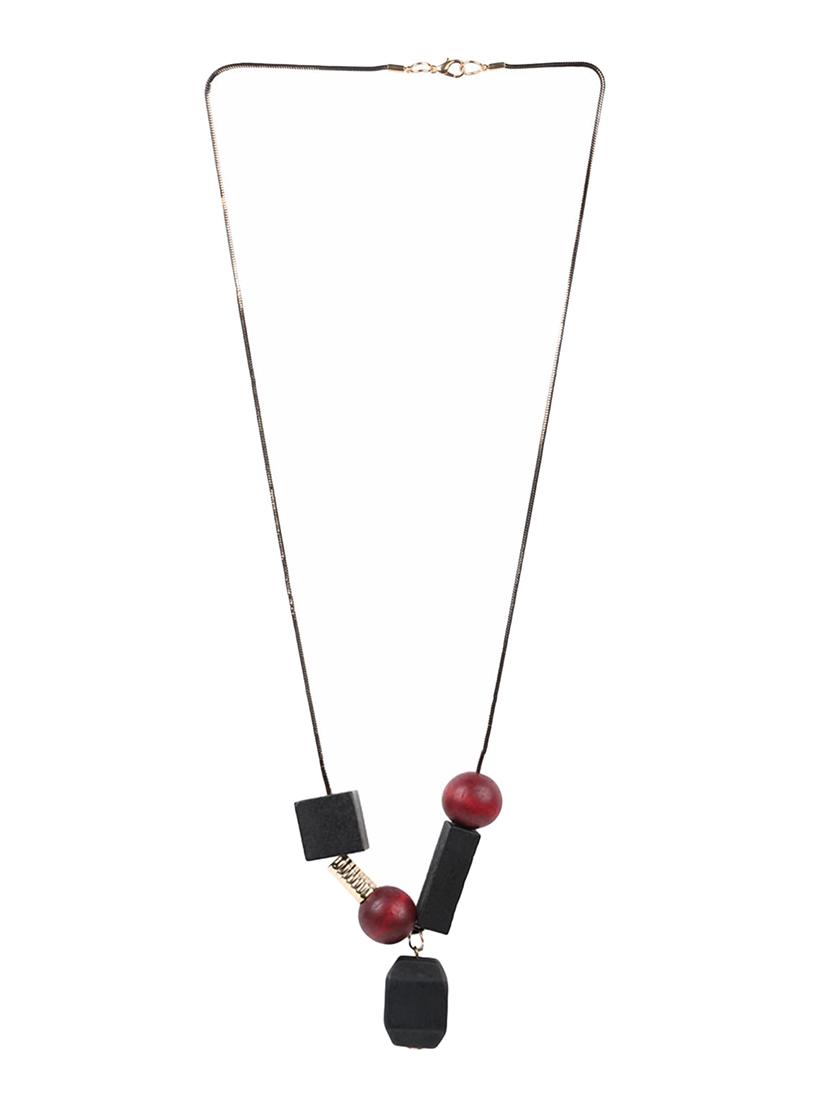 black metal long necklace - 14516422 - Zoom Image - 2