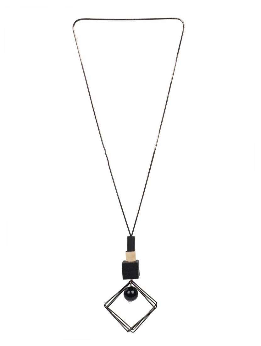 black metal long necklace - 14516429 - Zoom Image - 2