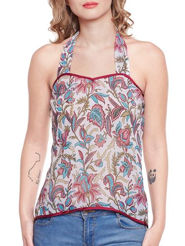 red floral georgette top - 14516448 - Very Small Image - 1