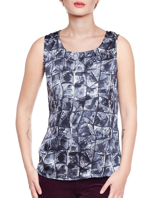 grey printed top - 14516452 - Standard Image - 1