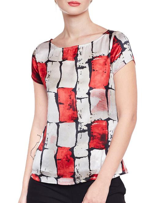 red printed top - 14516461 - Standard Image - 1