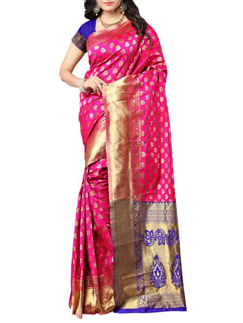 pink silk woven saree - 14516537 - Very Small Image - 1