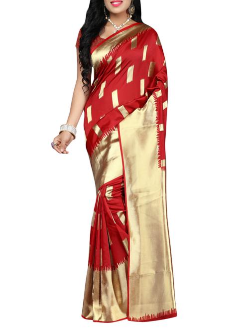 red silk woven saree - 14516602 - Very Small Image - 1