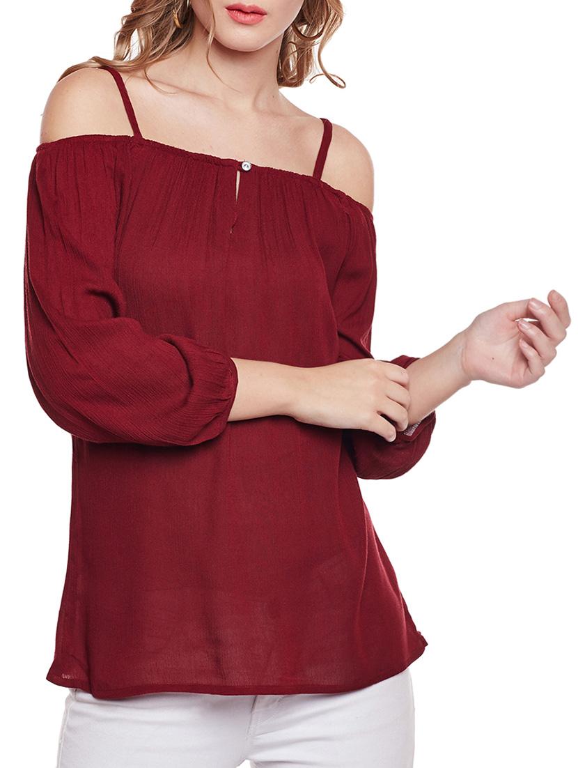 maroon solid top - 14516606 - Zoom Image - 1