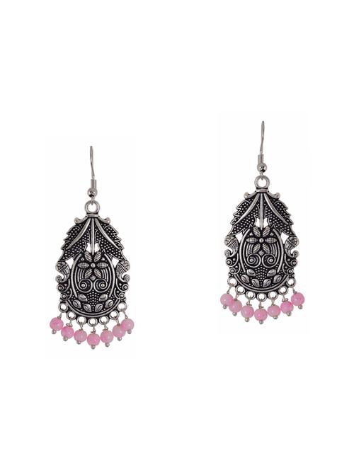 pink metal drop earrings - 14517328 - Very Small Image - 1