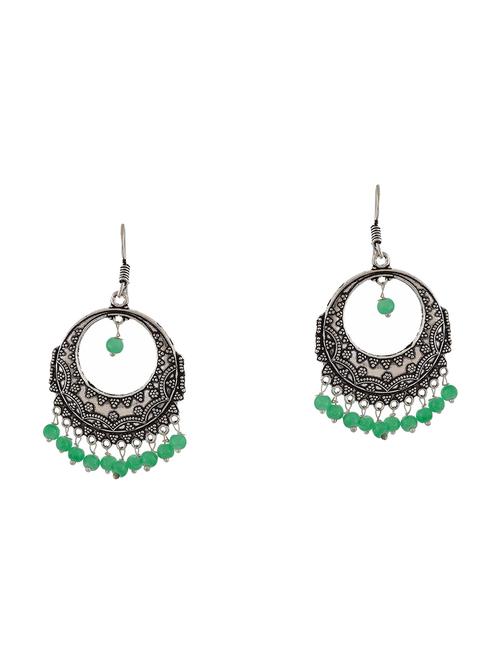 green metal chandballi earrings - 14517337 - Standard Image - 1