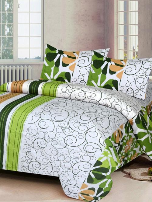 Cotton Printed Double Bed Sheet With 2 Pillow Covers - 14517372 - Very Small Image - 1