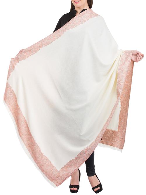 white woolen jamavar shawl - 14518304 - Very Small Image - 1