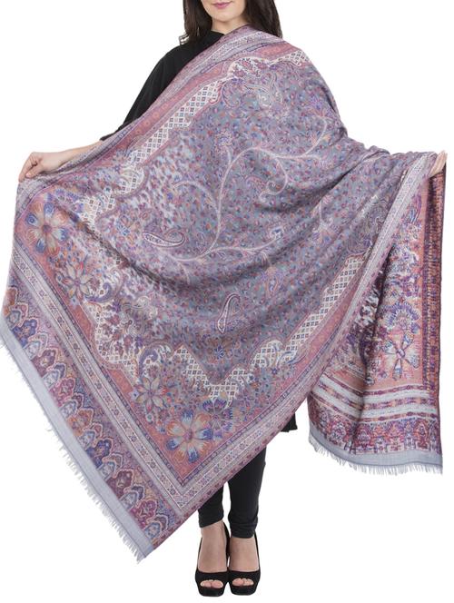 purple woolen shawl - 14518312 - Very Small Image - 1
