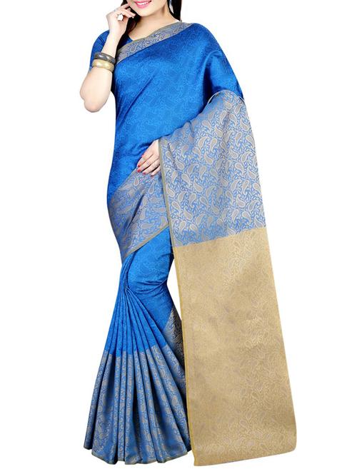 blue cotton silk woven saree - 14518458 - Very Small Image - 1