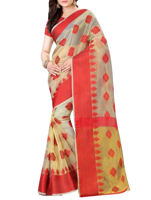 beige cotton silk woven saree - 14518481 - Very Small Image - 1