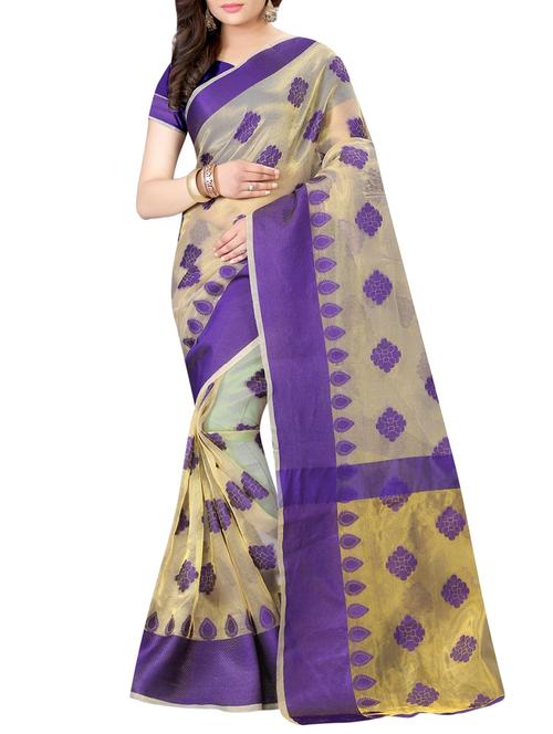 beige cotton silk woven saree - 14518482 - Very Small Image - 1