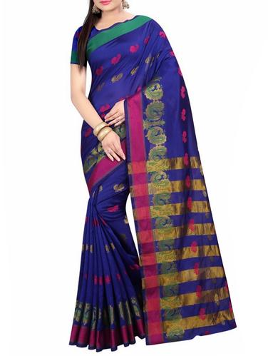 blue cotton silk woven saree - 14518486 - Very Small Image - 1