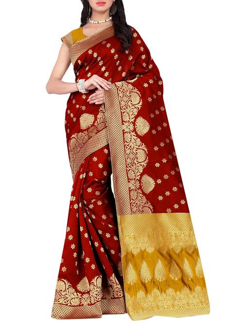 red art silk woven saree - 14518506 - Very Small Image - 1