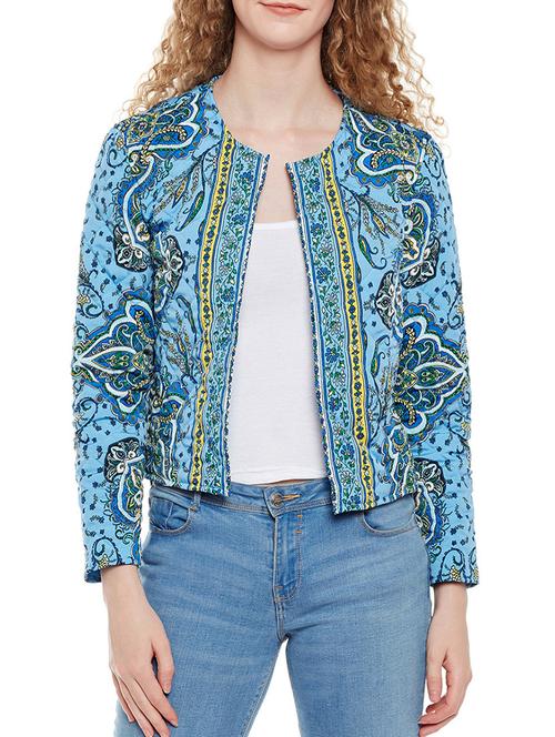 blue printed shrug - 14518654 - Very Small Image - 1