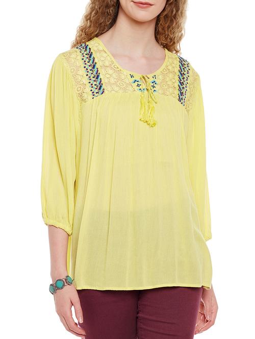 lace paneled embroidered top - 14518706 - Very Small Image - 1