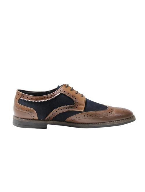 tan leatherette lace-up derby - 14518742 - Very Small Image - 1