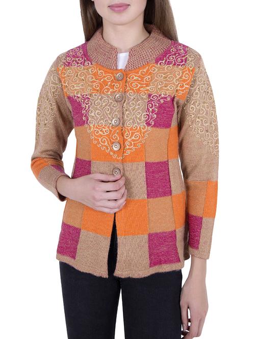Multicolored woolen cardigan - 14519139 - Very Small Image - 1